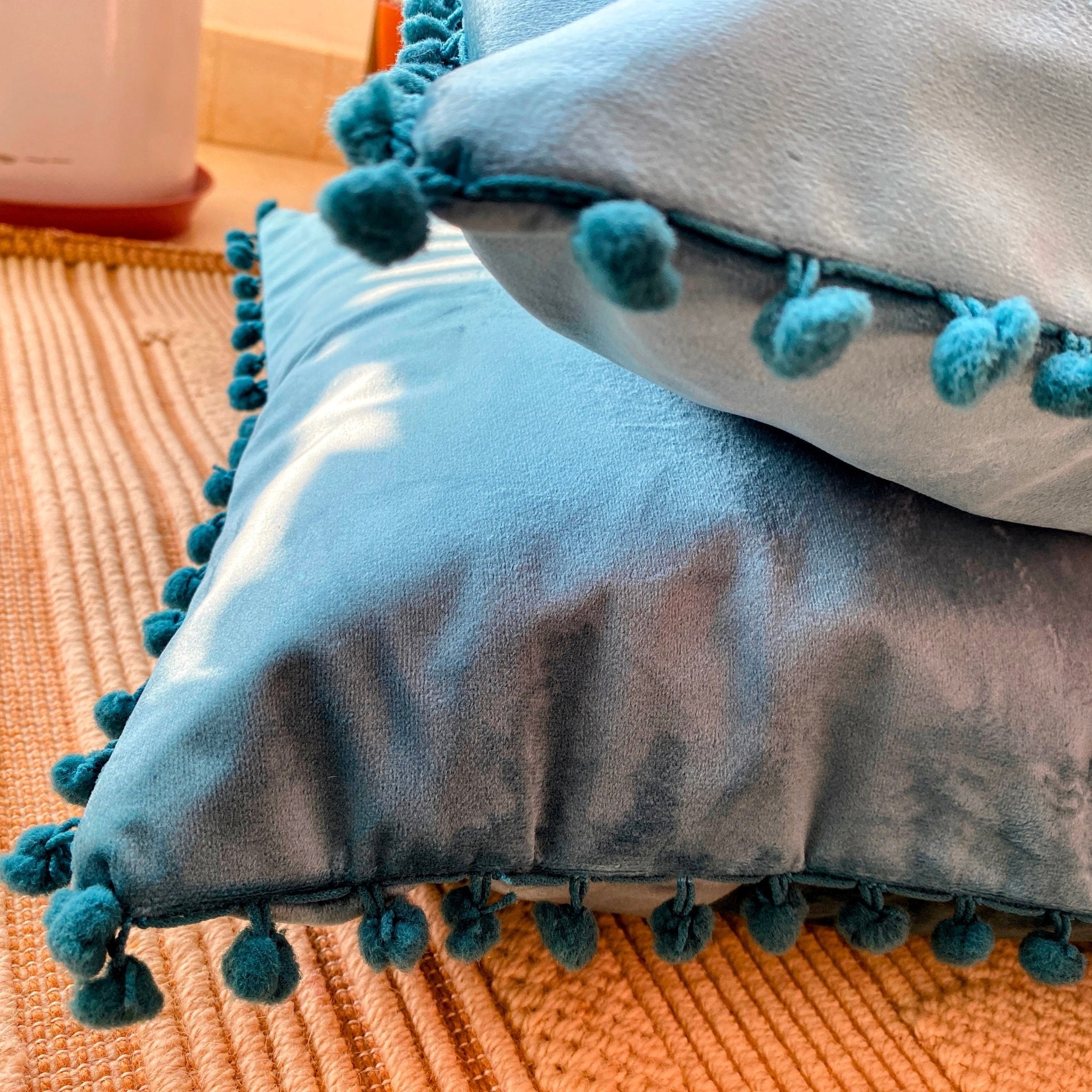 Stylish Solid Cushion Covers: Velvet & Suede | Coral Slub